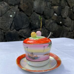 Antique ceramic sugar bowl